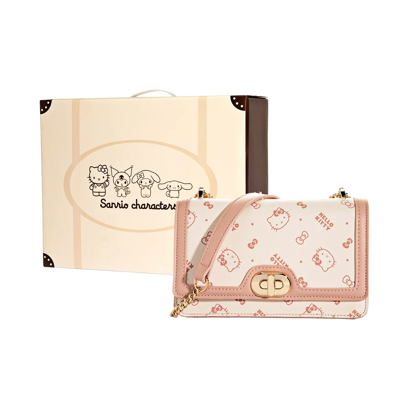 Sanrio Hello Kitty Сумка через плечо из синтетической кожи маленькая квадратная сумка женская