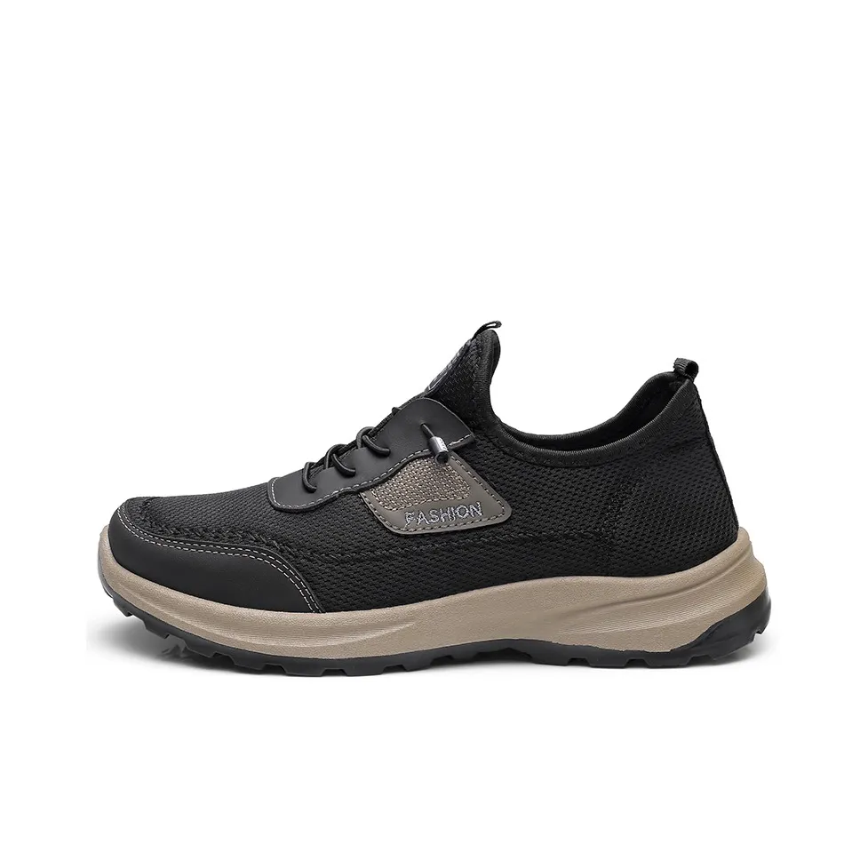 Strongman Men's Casual Shoes Men Low Top Black Gray/Black Coffee/Gray