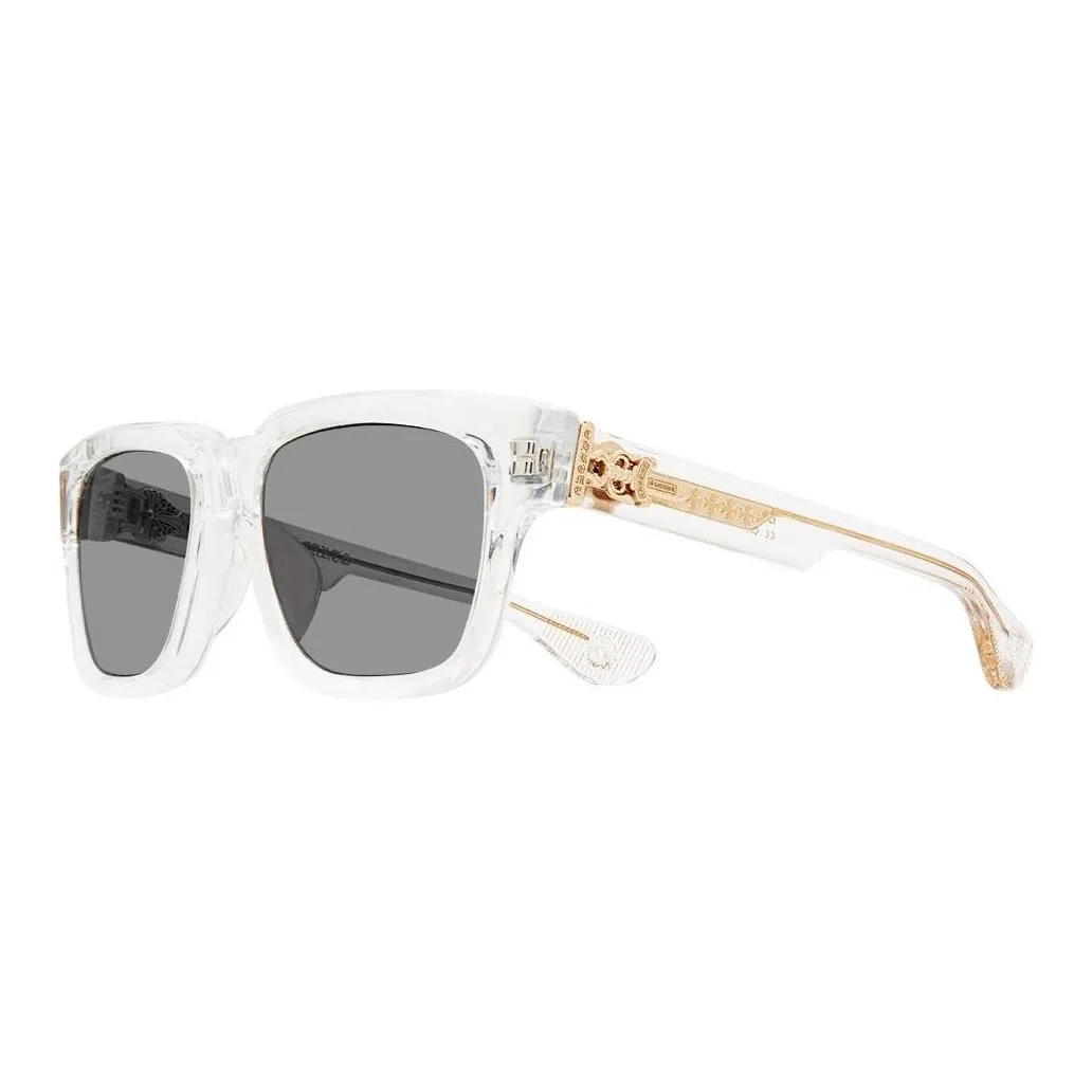 Chrome Hearts Plate Alloy Frame Square Sunglasses Unisex Transparent