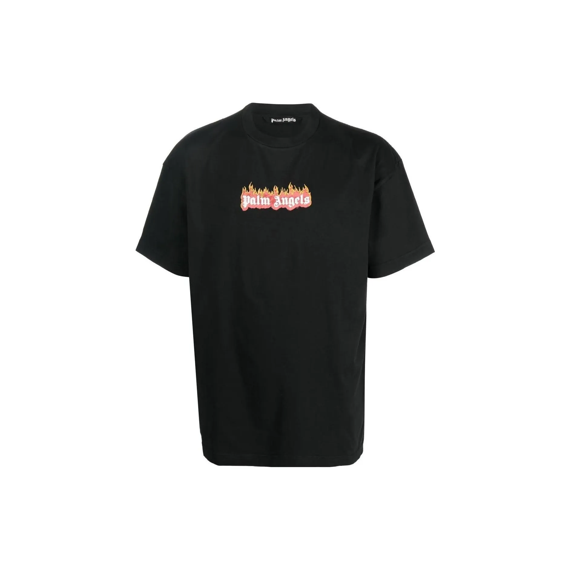 PALM ANGELS Garment Dye Burning Logo Classic T Shirt