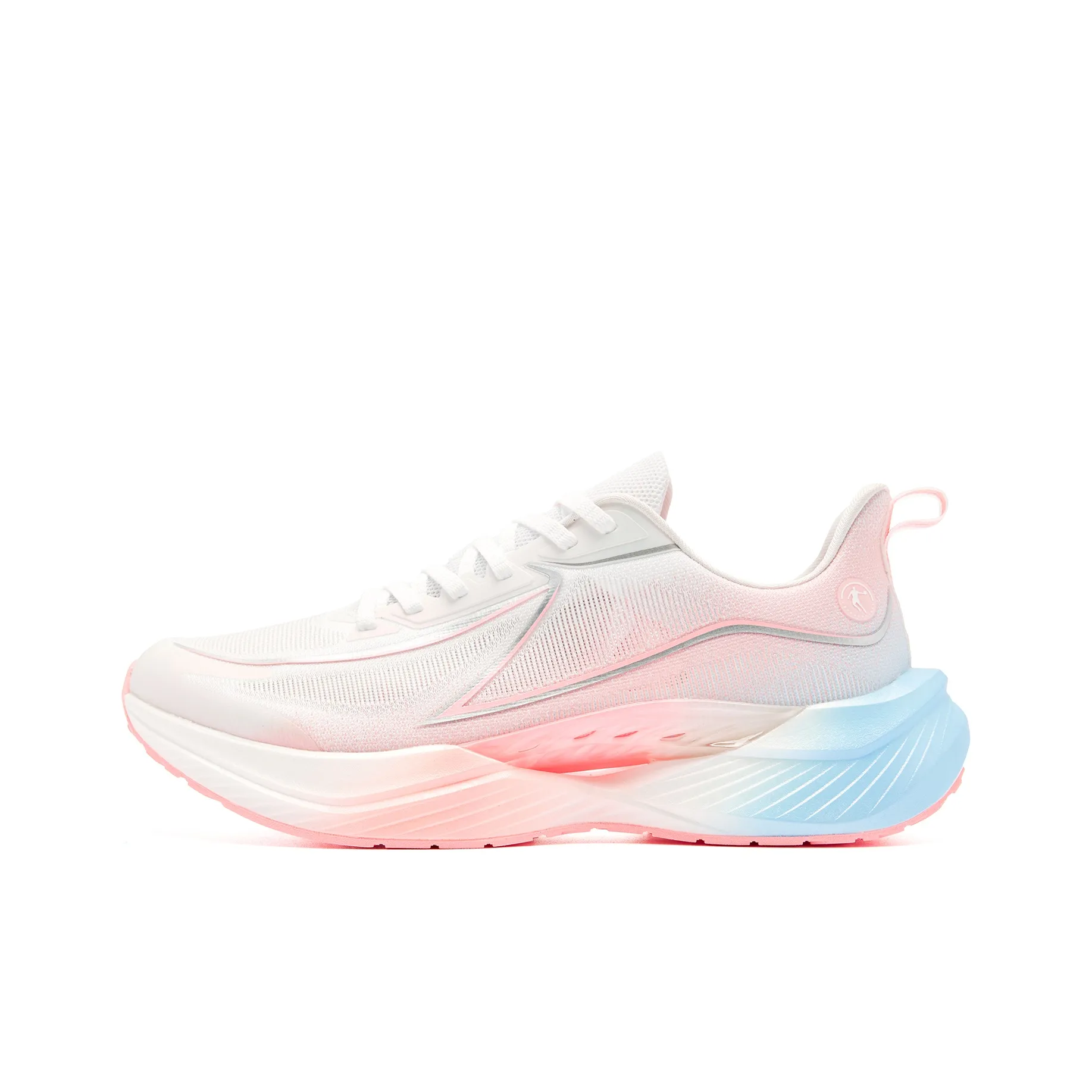 QIAODAN Cushioned Slip Resistant Abrasion Resistant Low Top Casual Running Shoes Men
s White Pink
