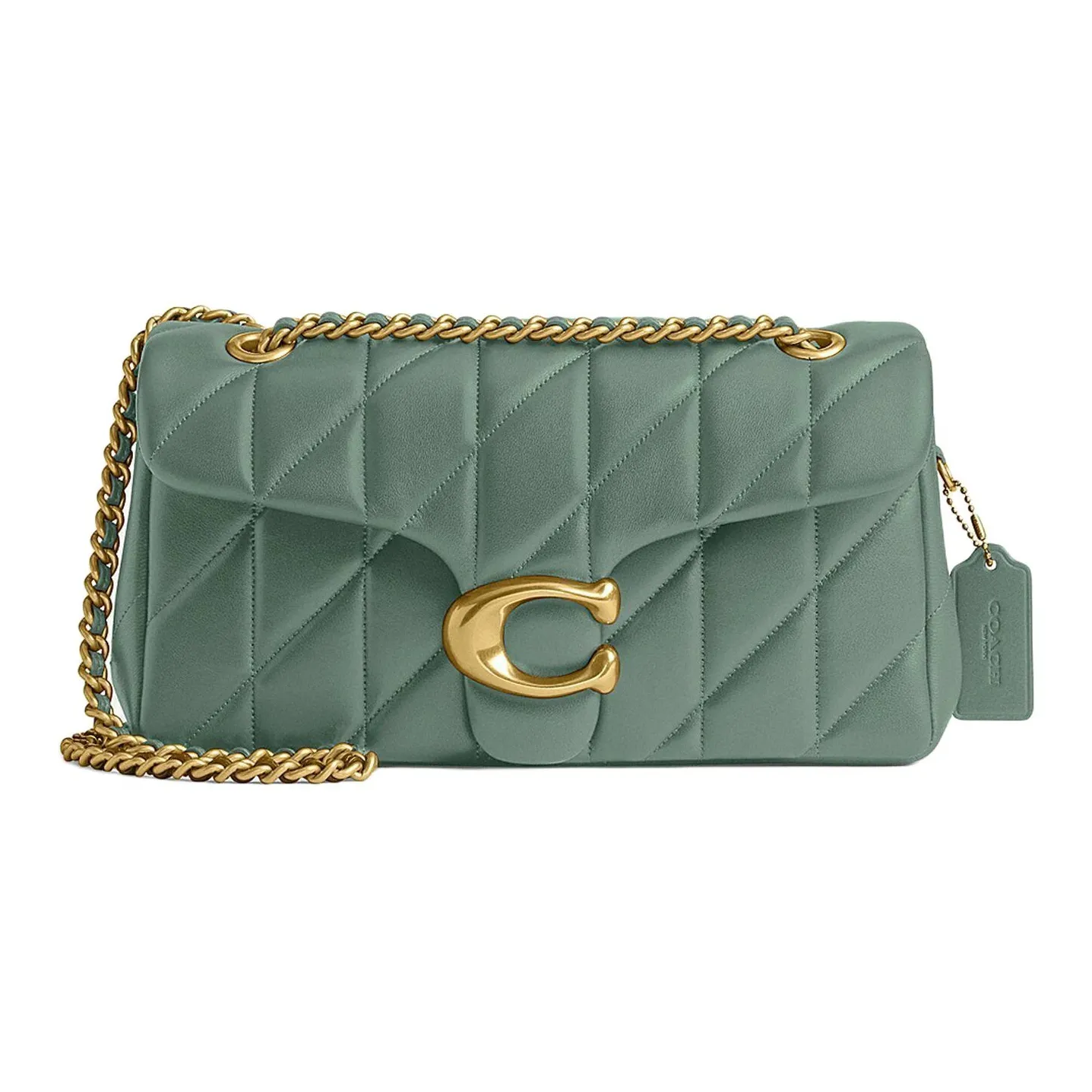 COACH Tabby Nappa Leather Crossbody Bag, Shoulder Bag Medium Size Women's Green