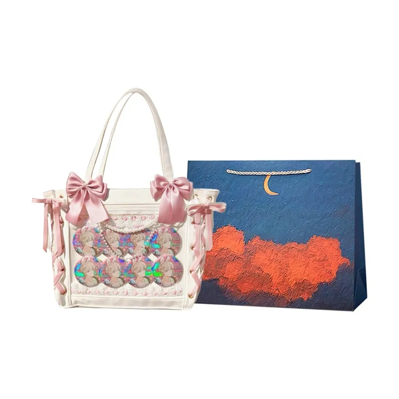 Elsvet PU Tote Bag Shoulder Bag Regular Women's White