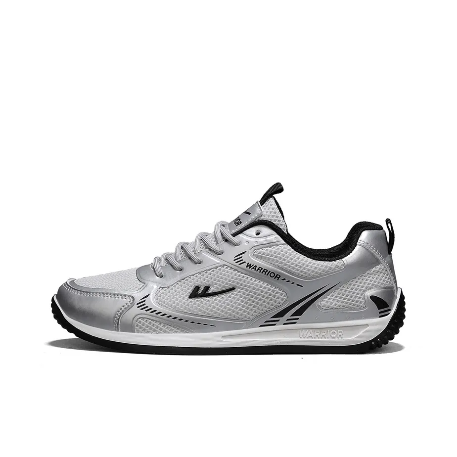 Warrior Wear-Resistant Wide Coverage Lightweight Low-Top Casual Shoes Men's Silver Black