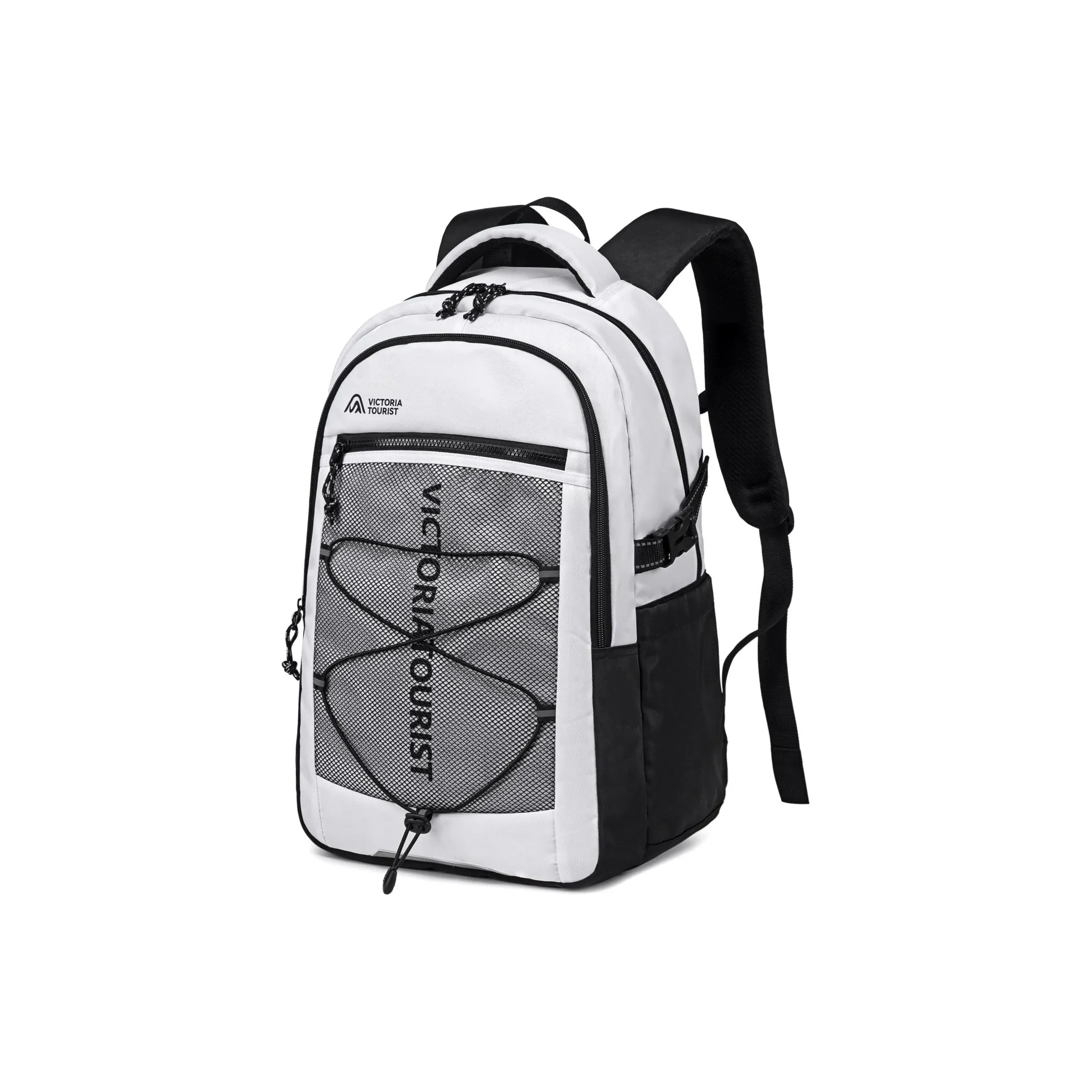 Victorian Traveler Polyester Laptop Bag Backpack Regular Unisex White & Black