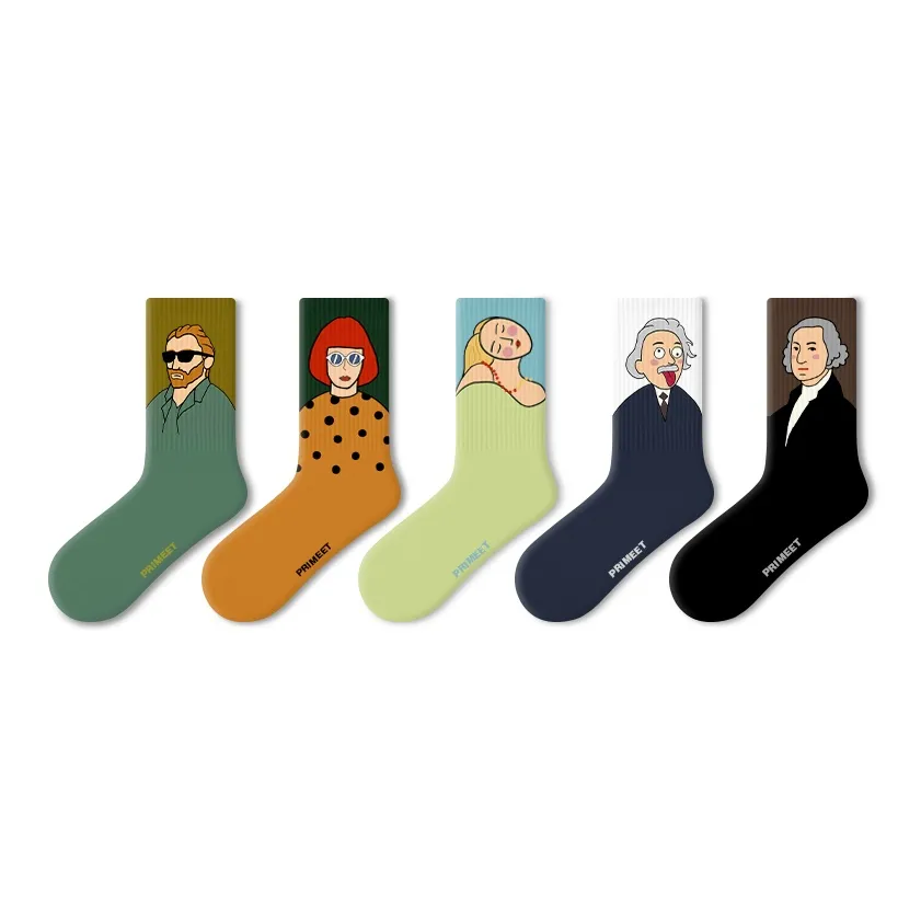Primeet Mid Calf Socks Unisex 5 Pack