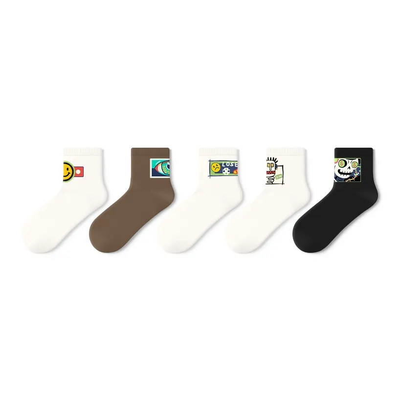 Primeet Mid Calf Socks Men's 5 Pack Fun And Mystic