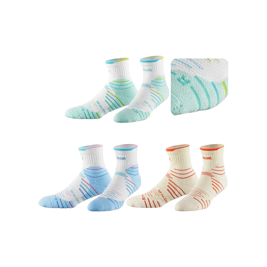 SPALDING Professional Basketball Socks-Trendy Versatile Warm And Elite Compression Unisex 3 Pack White/Black