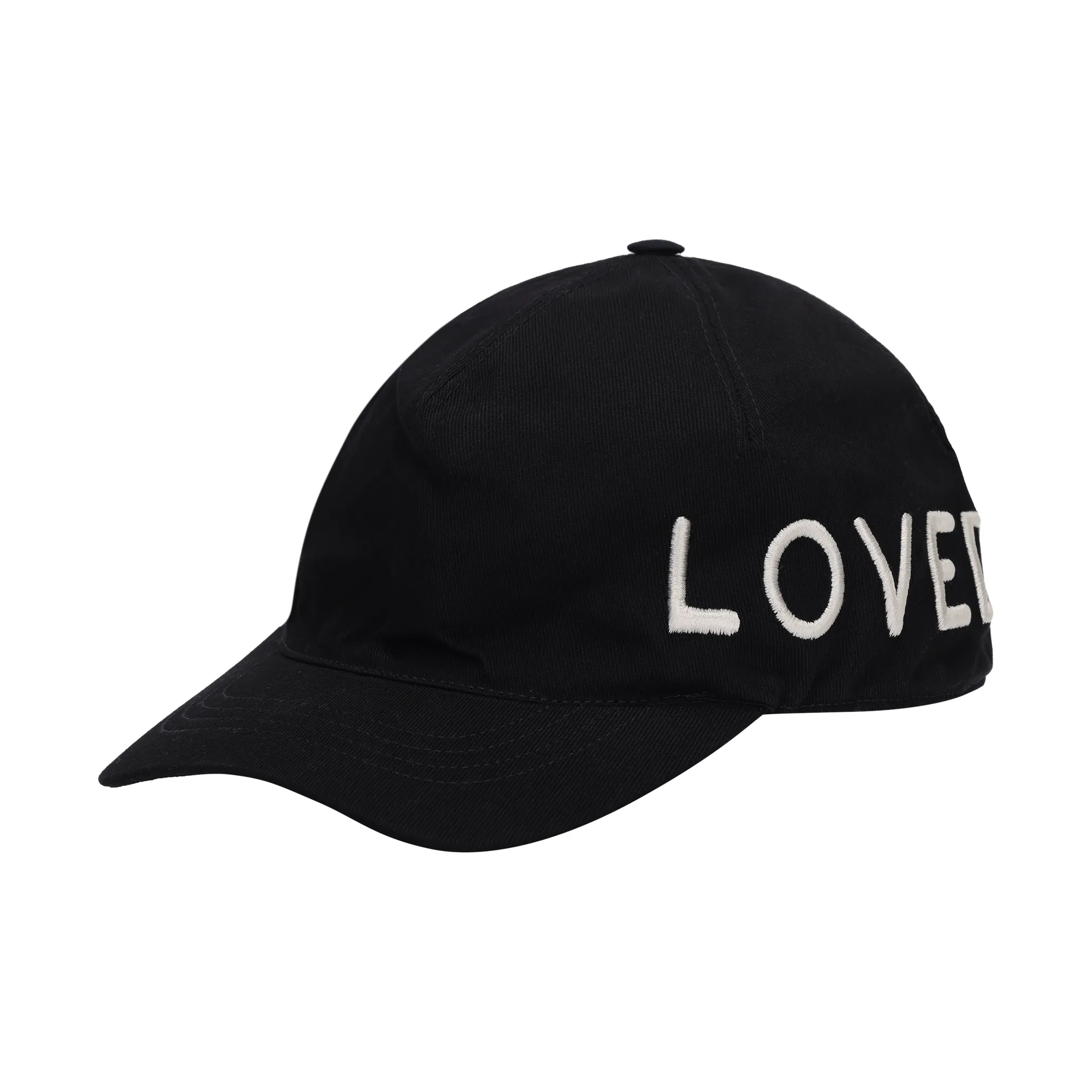 GUCCI Embroidered Canvas Baseball Hat Black Women's