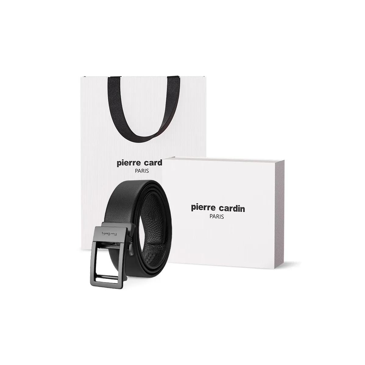 PIERRE CARDIN Cow Leather Belt Box Men's 3.5cm