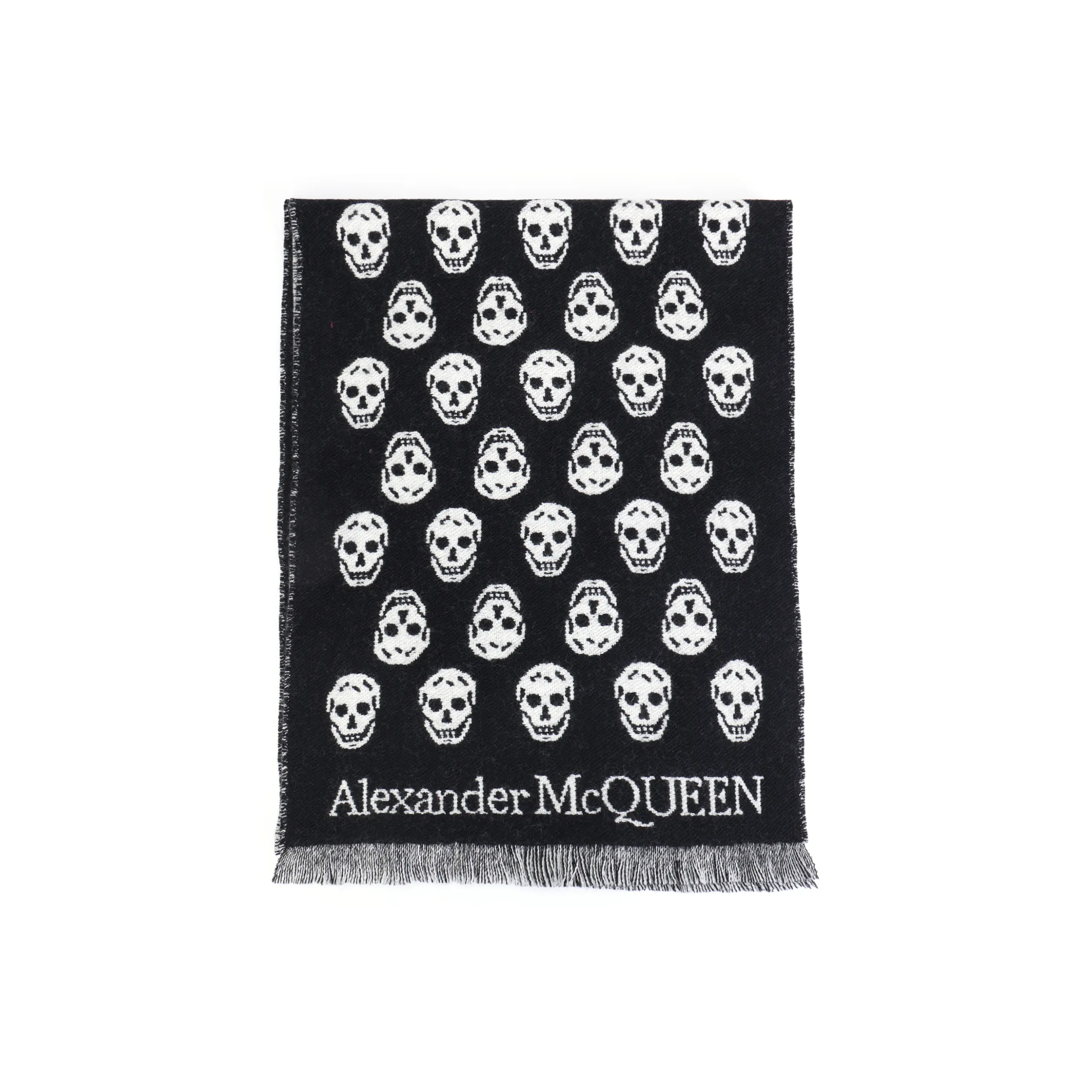 Alexander McQueen Allover Skull Intarsia Scarf