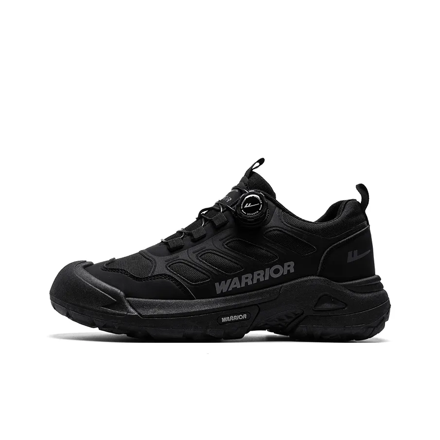 Warrior Hiking Shoes Coverage Wear Resistant Lightweight Slip Resistant Low Top Chunky Sneakers Men's Black