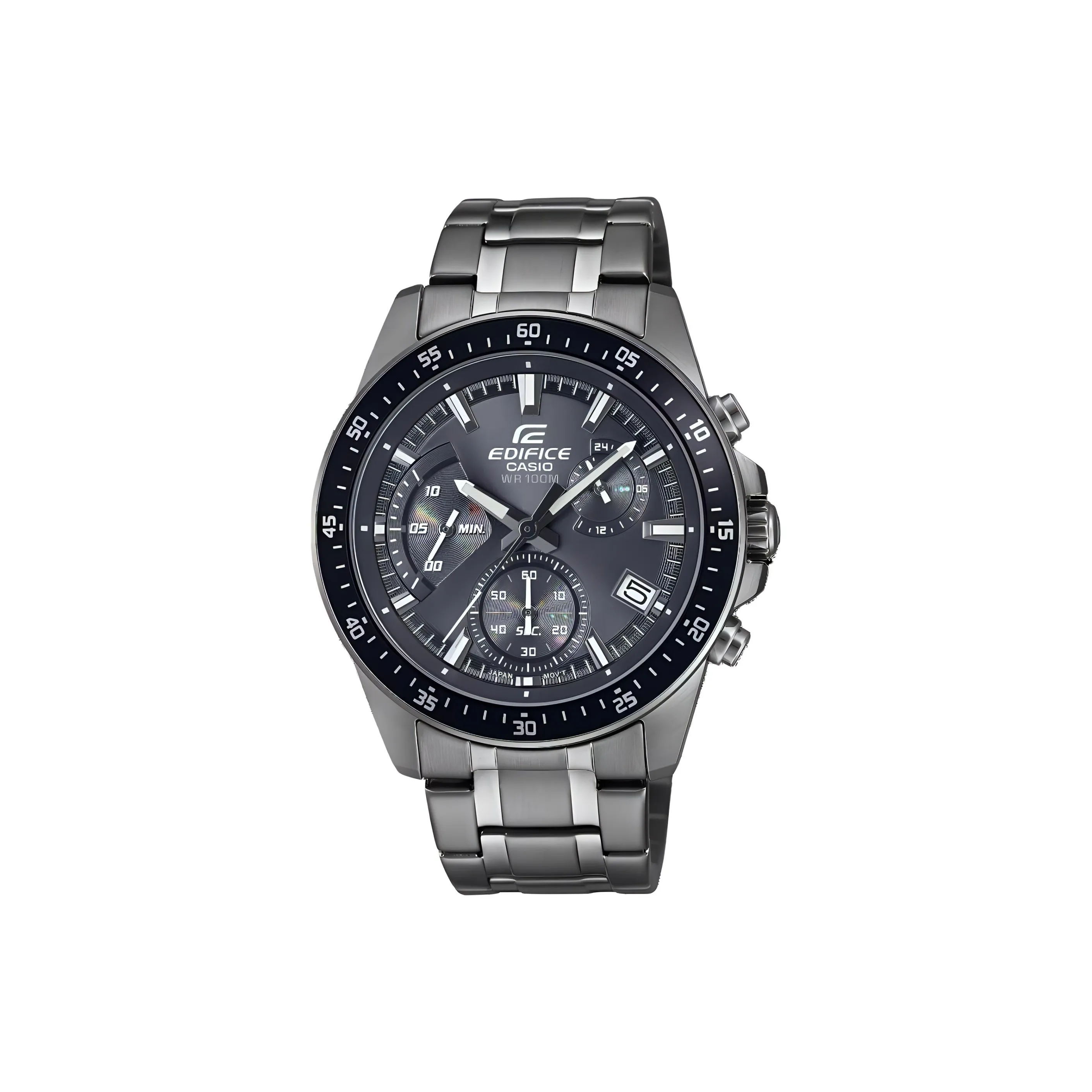 CASIO Кварцевый механизм ремешок из нержавеющей стали мужские часы черный циферблат