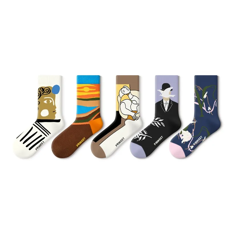 Primeet Mid Calf Socks Unisex 5 Pack