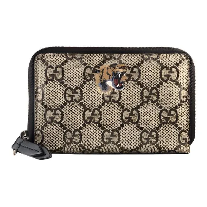 GUCCI Canvas с кожаными вставками кошелек стандартный женский коричневый