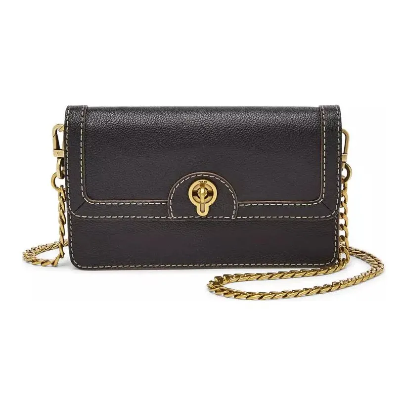 FOSSIL Leather Crossbody Bag Women
s Black