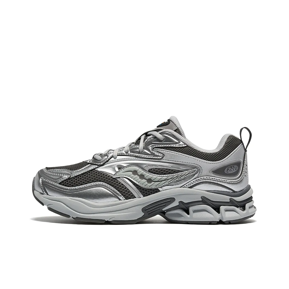 Saucony GRID FUSION Низкий Топ Повседневные Беговые Кроссовки Унисекс Серебристо-Серый