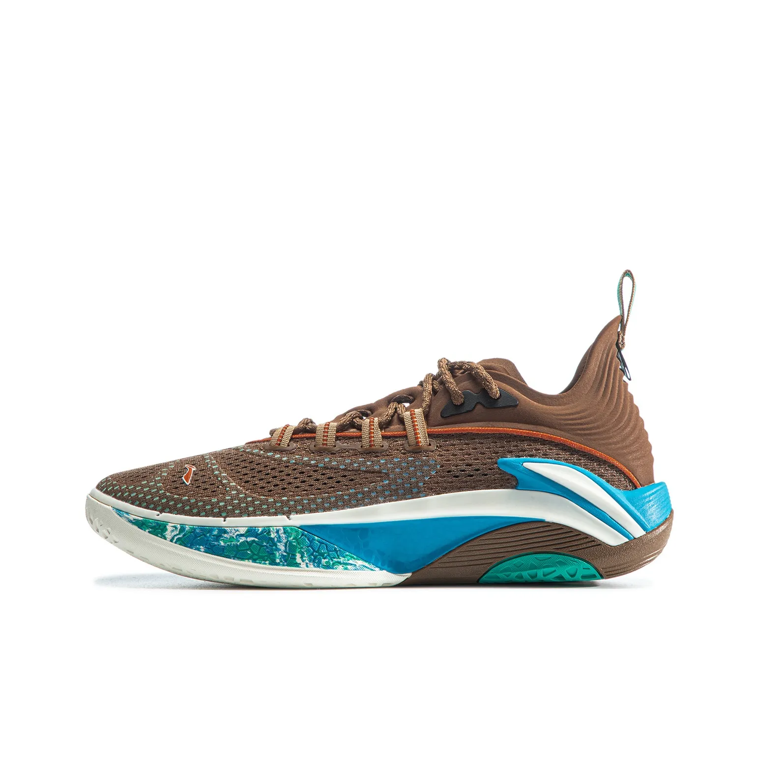 LiNing Cushioned Slip Resistant Breathable Rebound Low Top Outdoor Performance Basketball Shoes Men
s Brown