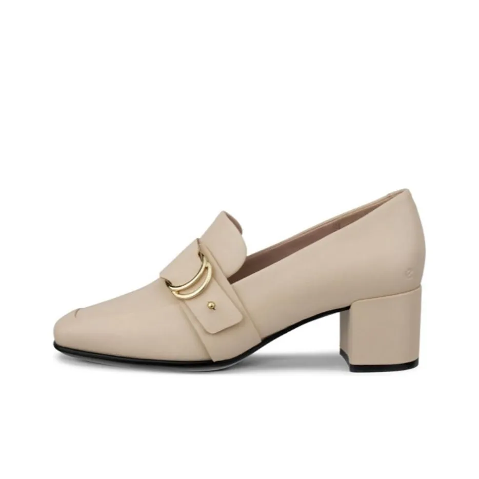 Ecco 35 Квадратный носок Формовая подошва Грубый каблук Высокие каблуки Женские Лаймово-серый