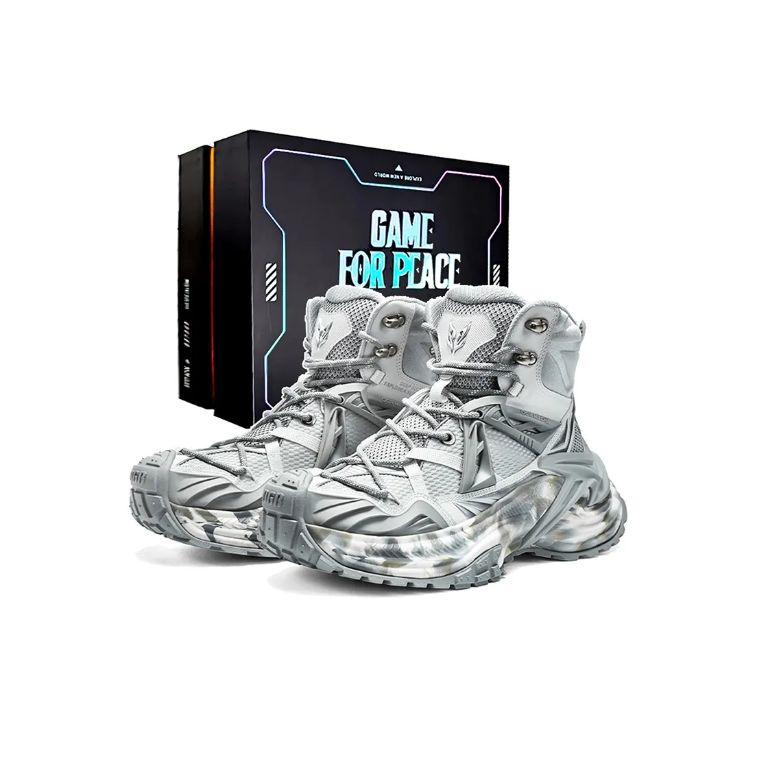 Peace Elite x OGR Rattlesnake HIGH Короткий MID Голень Martin Boot Унисекс Polar Серебристо-серый