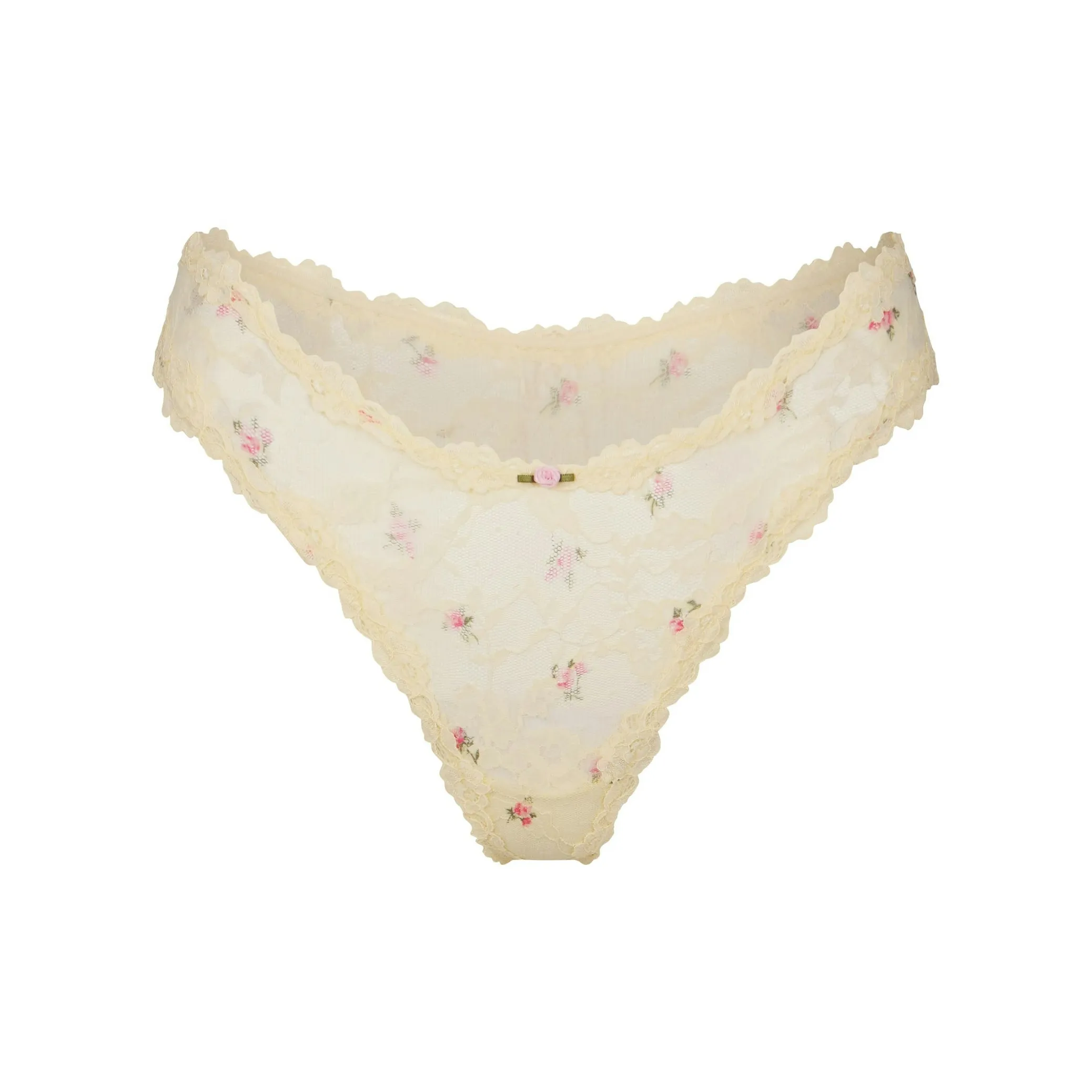 SKIMS Valentine's Day Collection SS25 Эластичный Кружево DIPPED Стринг Женские 1 шт Масло ROSE BUD Принт