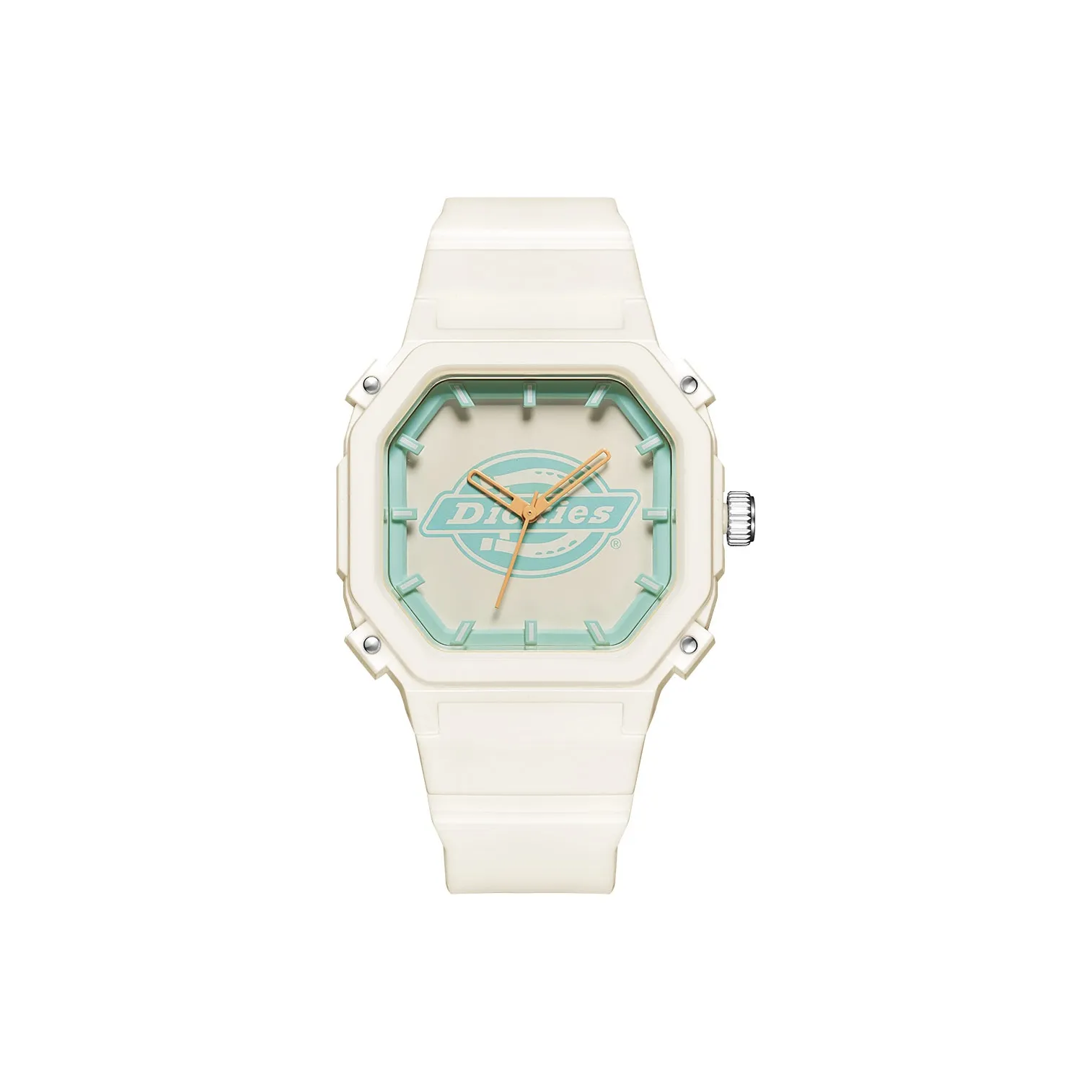 Dickies Наручные часы Кварцевый механизм Силиконовый ремешок из пластика Белый циферблат Унисекс
