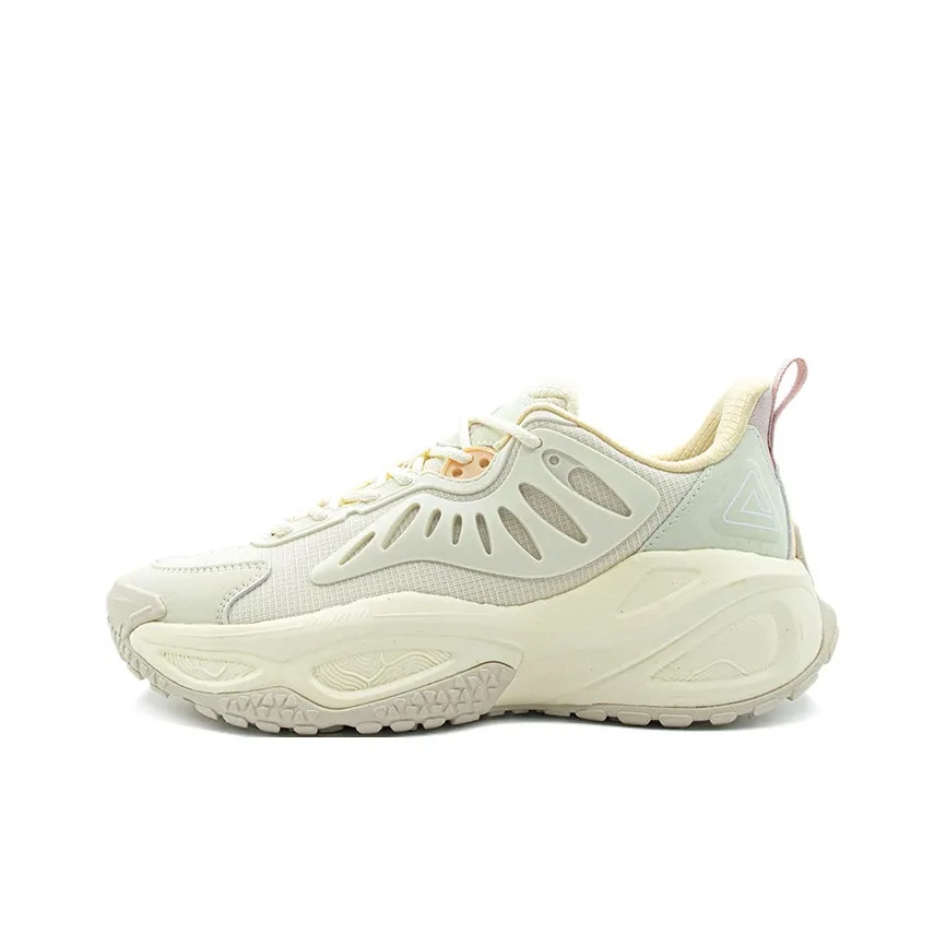 PEAK Cushioning Anti-Slip And Wear-Resistant Low-Top Chunky Sneakers Unisex Canvas White