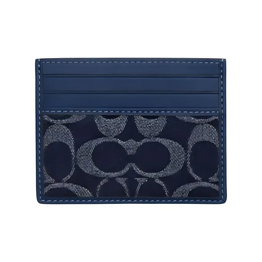 COACH Коровья кожа Держатель для карт Мини Унисекс Джинсовый синий