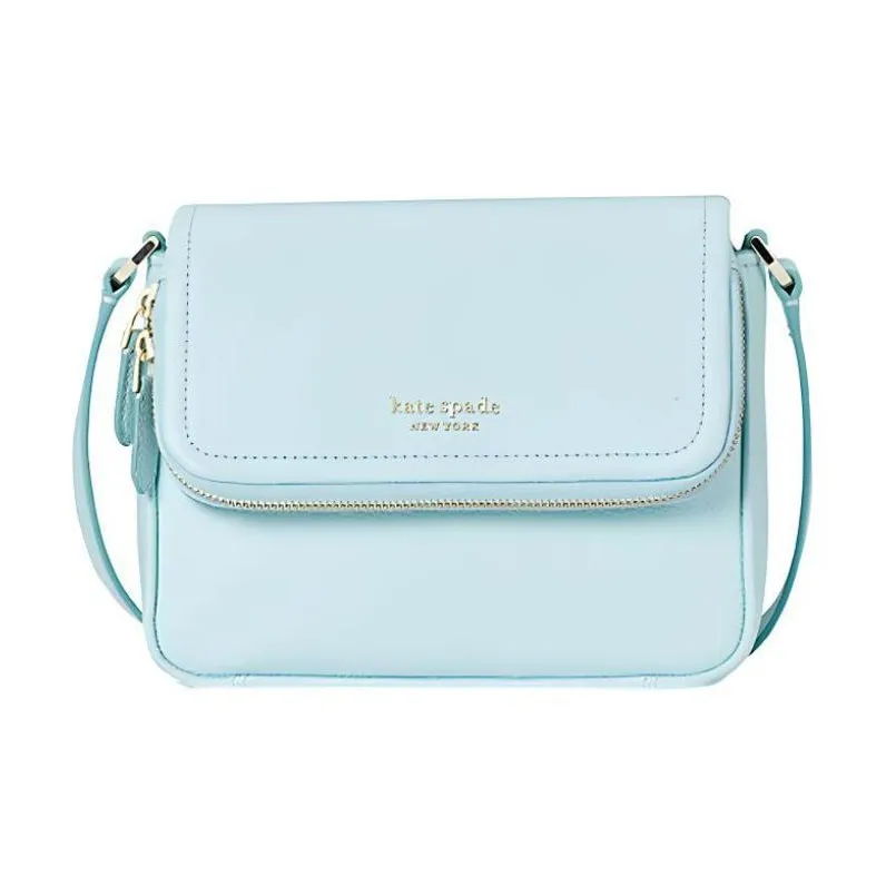 Kate Spade Grain Texture Leather Shoulder Bag Crossbody Bag Large Size Women's Macaron Light Blue