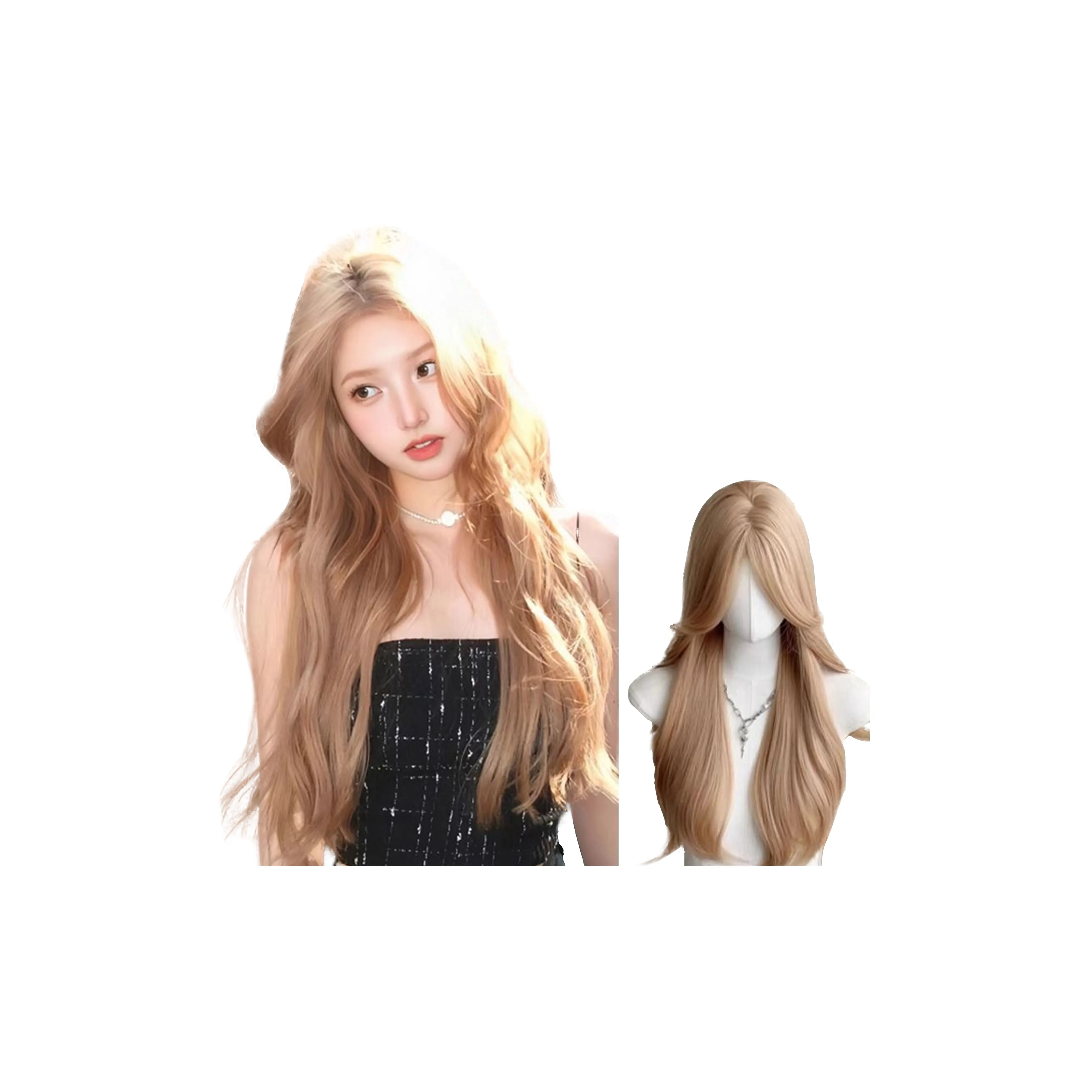 FYOSEE Перука для женских длинных волос розовый цвет стиль "Большая волна" белый золото длинные кудрявые волосы