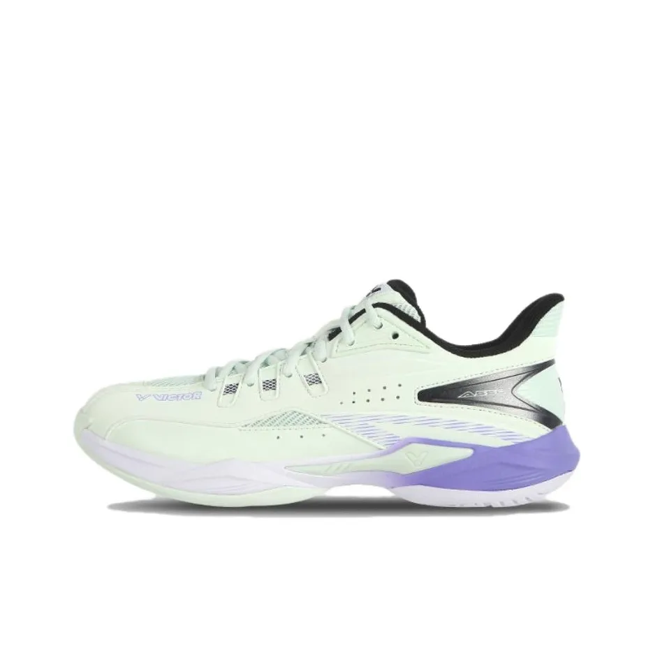 VICTOR Wear-Resistant Support Slip-Resistant Low-Top Badminton Shoes Unisex Cyan Purple Black