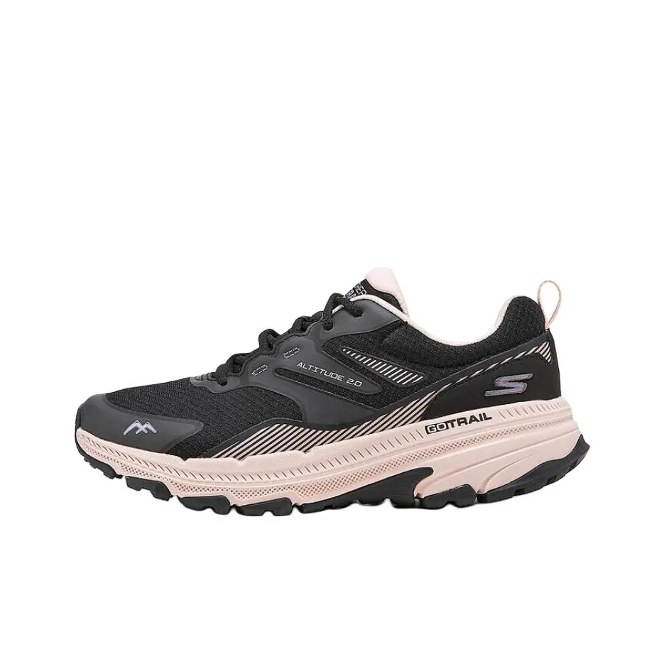 Skechers GO RUN Trail Altitude 2.0 Anti Slip Wear Resistant Low Top Casual Shoes Women's Black Pink