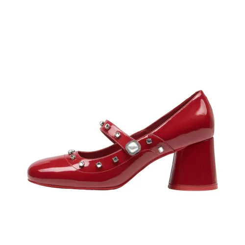 SHOESZOOO Туфли Мэри Джейн Бегониево-красные Женские