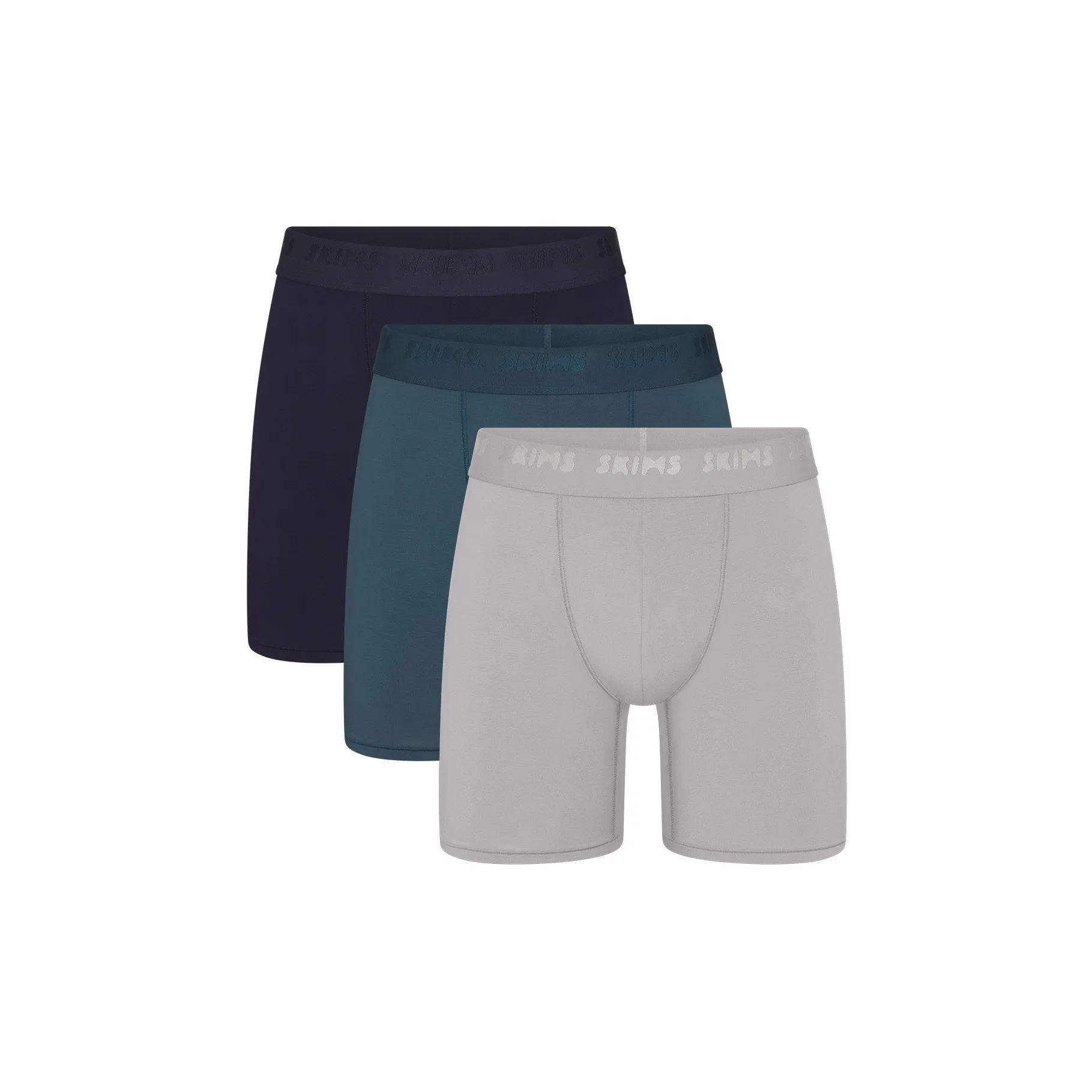 SKIMS Valentine's Day Collection SS25 MENS 5' BOXER BRIEF 3 PACK Underpants Men's 3 Pack Indigo Multi/Indigo Multicolor