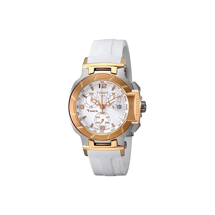 Tissot Race Collection Кварцевый механизм Женские часы 40,66 мм Белый циферблат Силиконовый ремешок