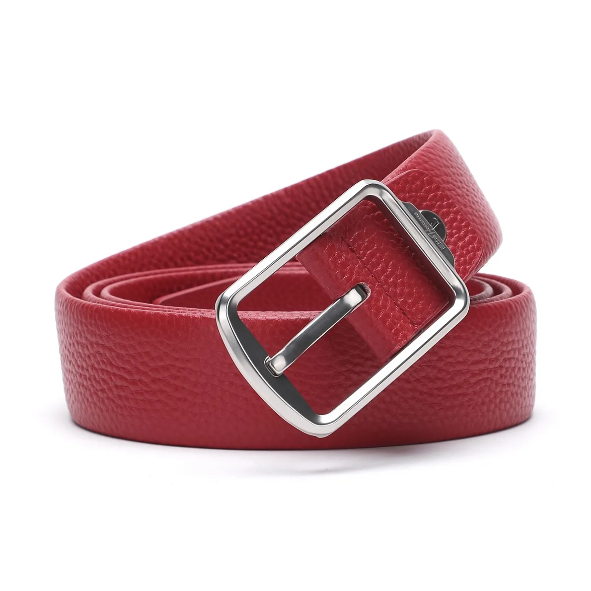 ELLE HOMME Ремни из коровьей кожи Мужские Красные Ширина 3,4CM