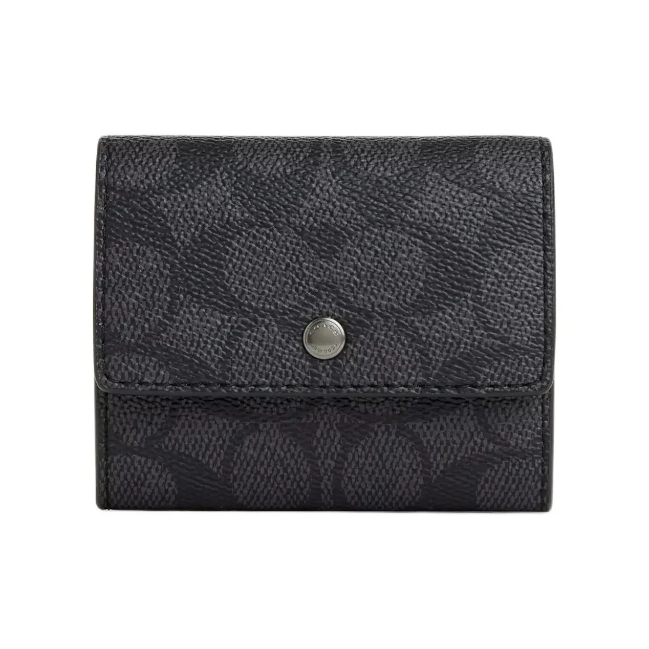 COACH Подпись Покрытый холст Кошелек Стандартный Мужской Угольный Черный