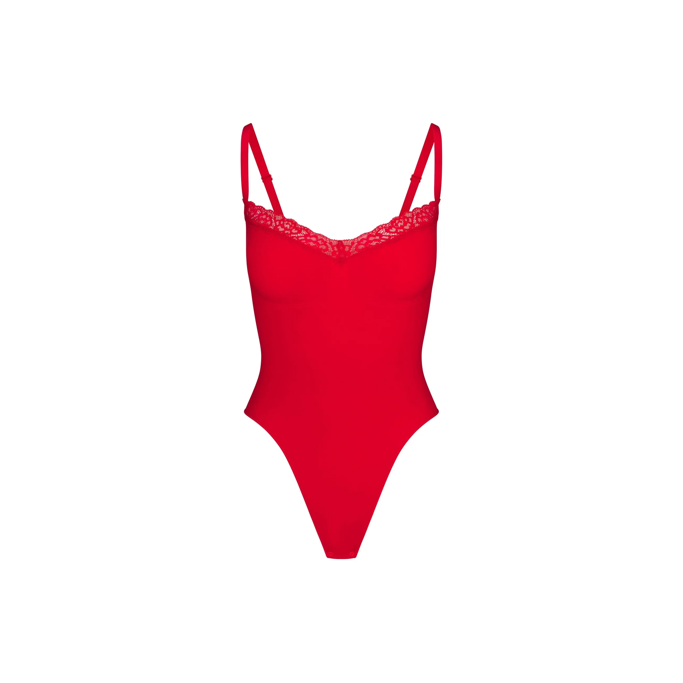 SKIMS Valentine's Day Collection SS25 Бесшовный Sculpt Кружево Стринг Комбинезон Женские Кайенн