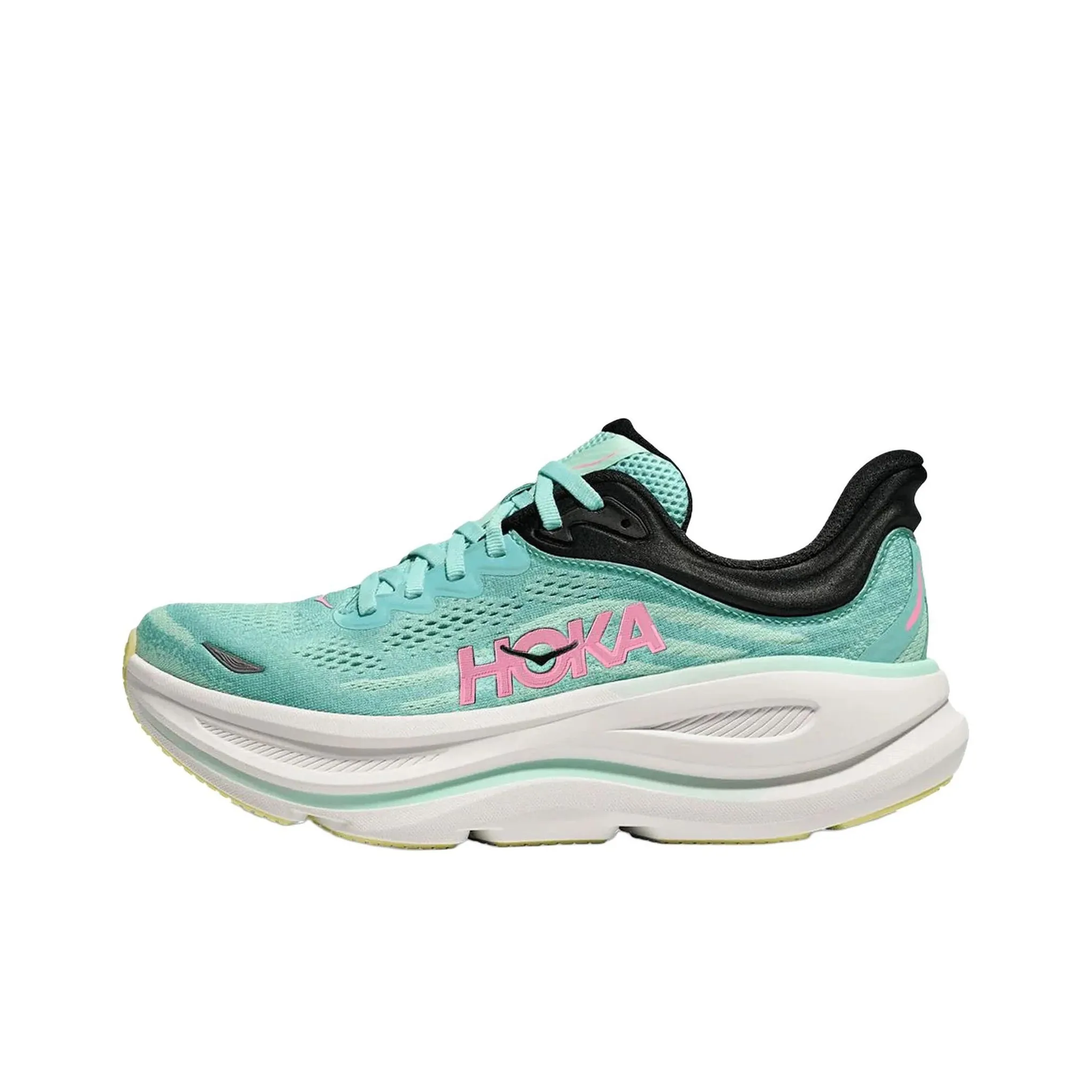 HOKA ONE ONE Bondi 9 Противоскользящая Устойчивая к истиранию Низкий Топ Бег на длинные дистанции Обувь Женская Зеленая Широкая посадка