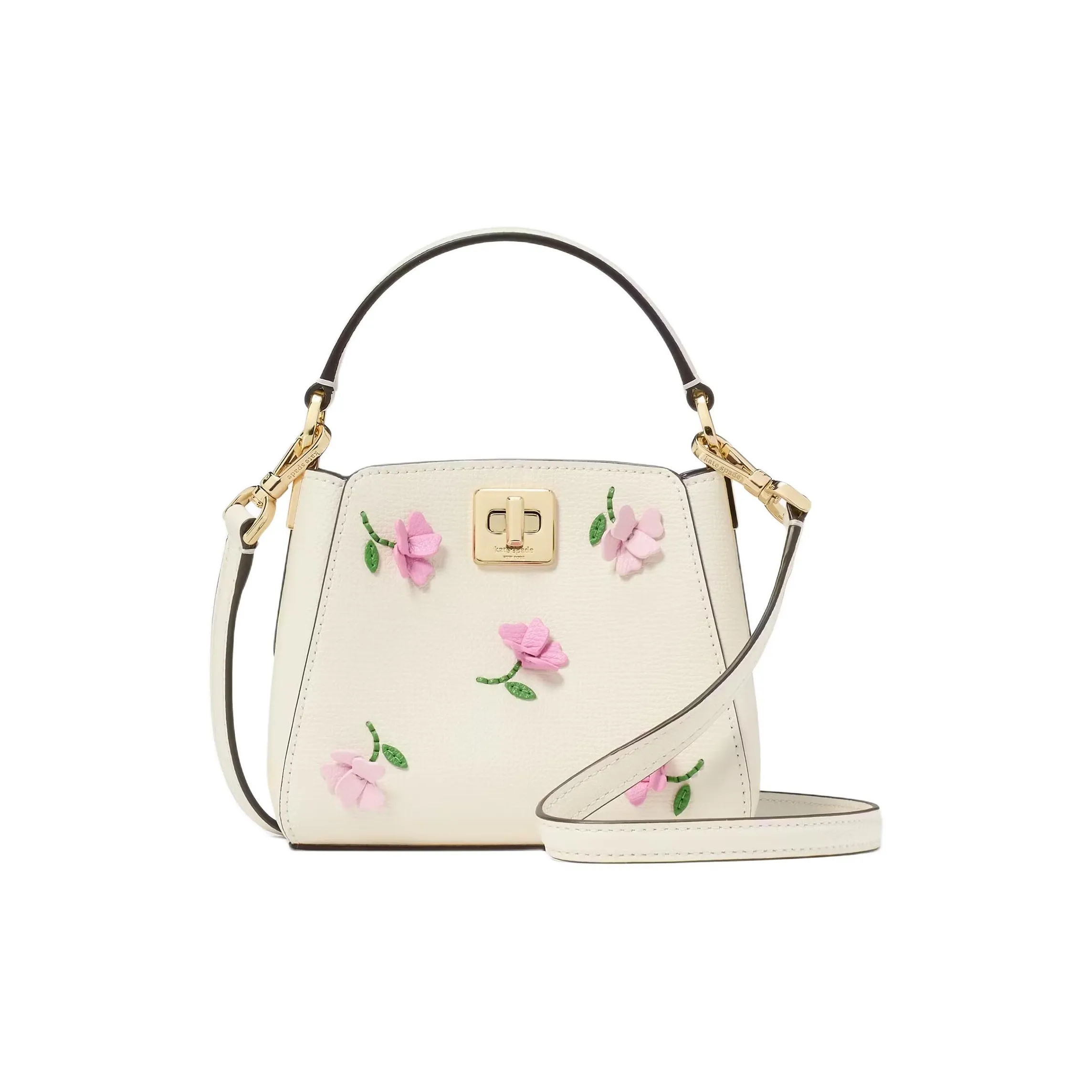 Kate Spade Grain Leather Shoulder Bag, Crossbody Bag, Handbag Mini Women's Ecru