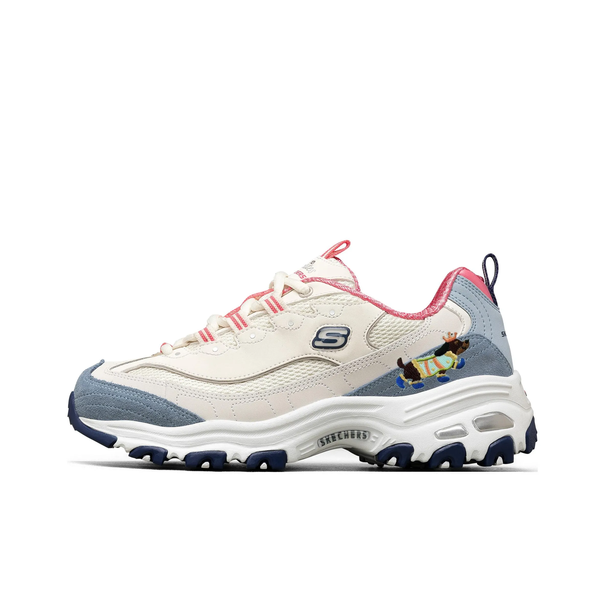 Skechers Низкий топ массивные кроссовки женские бежево-синие азиатская версия