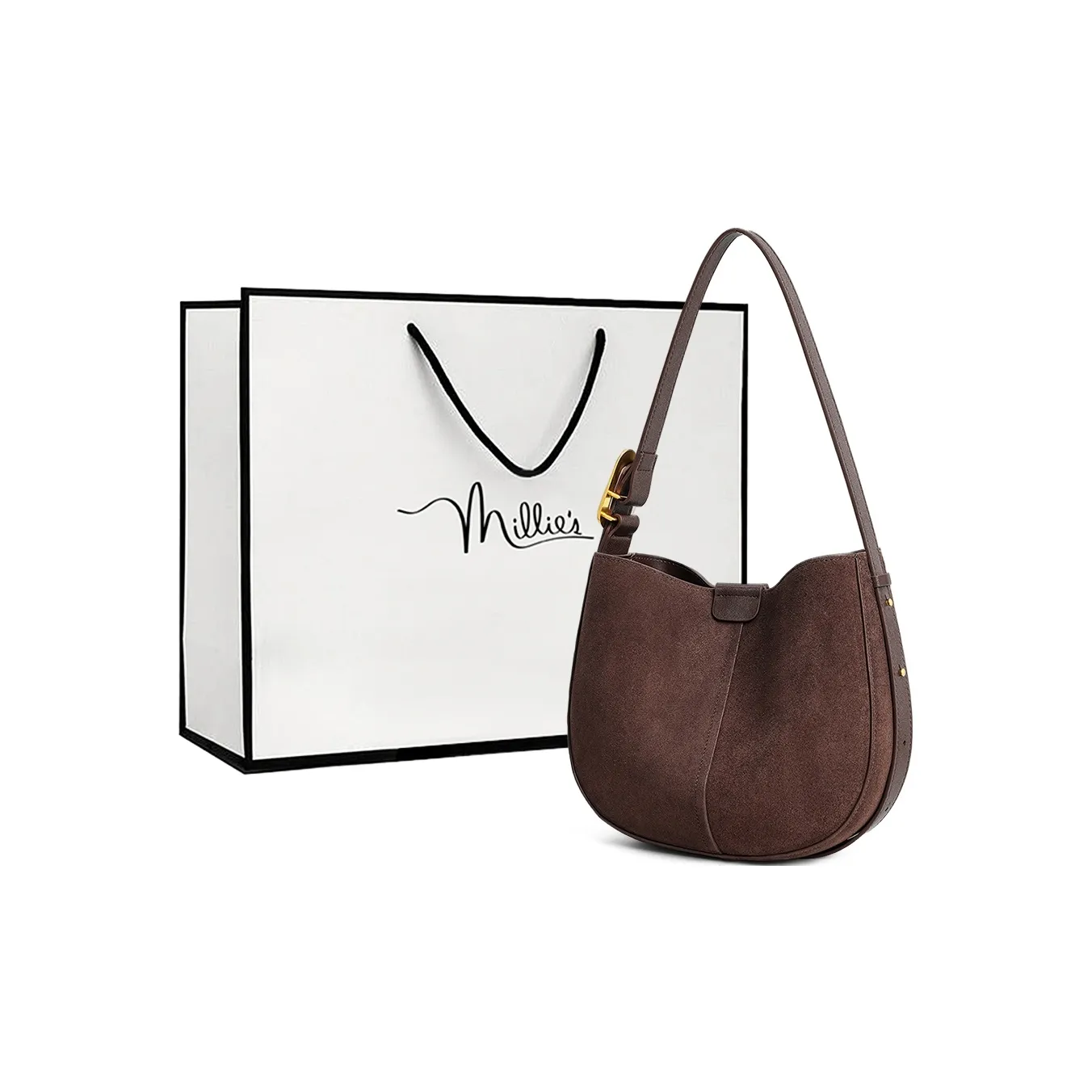 MILLIE'S Сумка через плечо из коровьей кожи сумка на плечо седельная сумка стандартная женская кофейного бургунди цвета