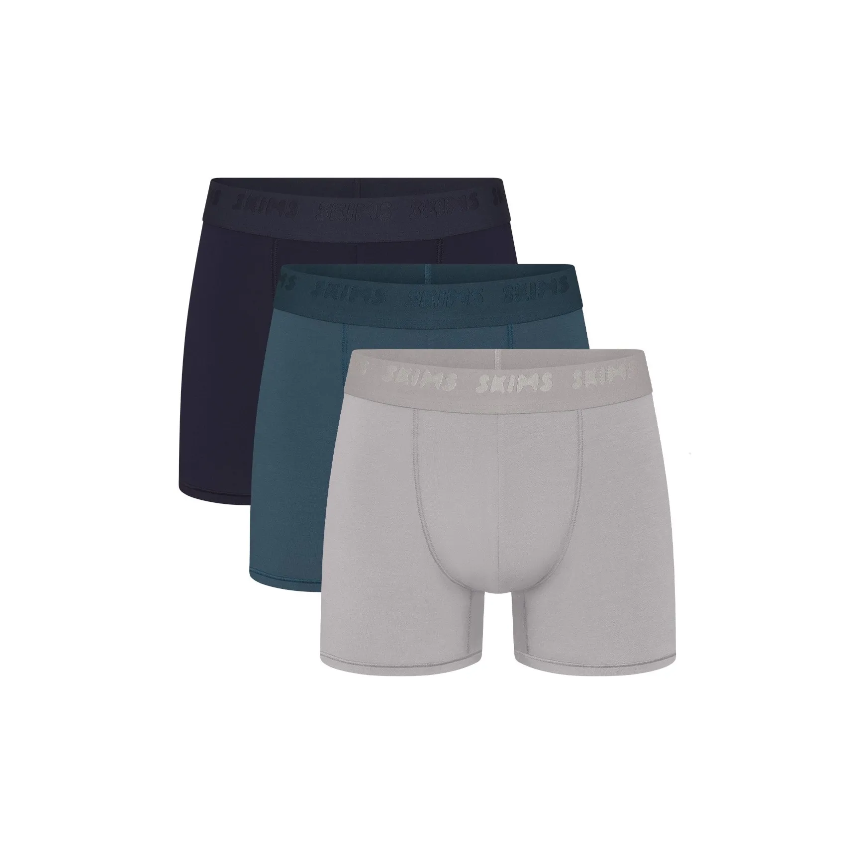 SKIMS Valentine's Day Collection SS25 MENS 3' BOXER BRIEF 3 PACK Underpants Men's 3 Pack Indigo Multi/Indigo Multicolor