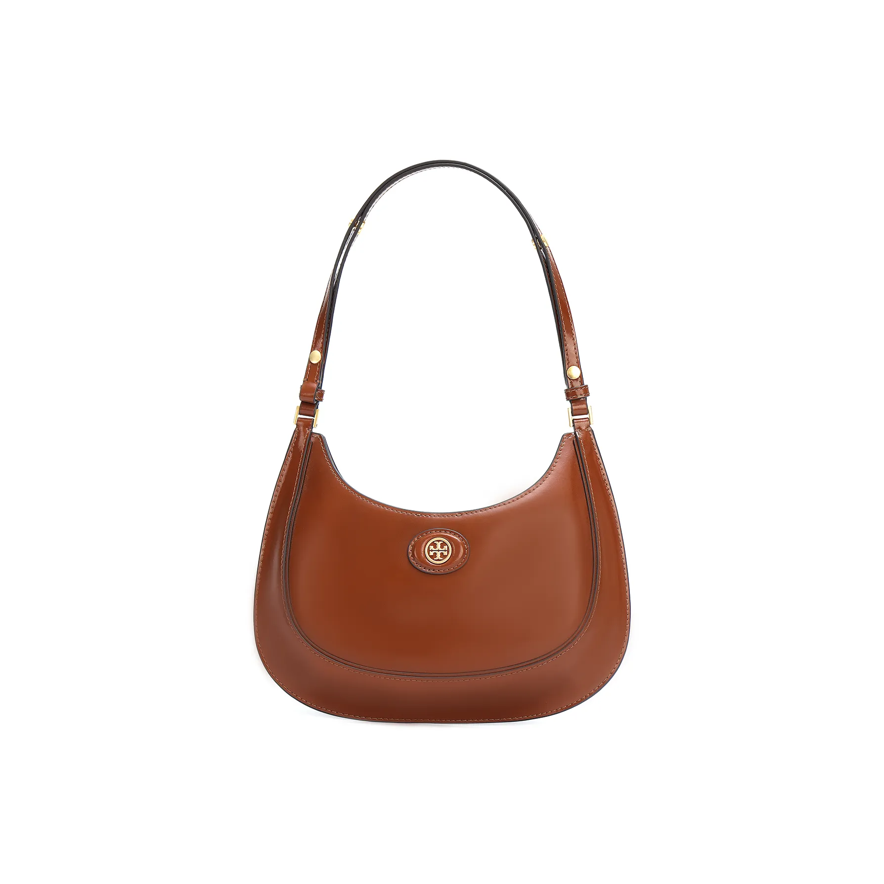 TORY BURCH Robinson Cow Leather Crescent Bag Handbag Shoulder Bag Women's Brown