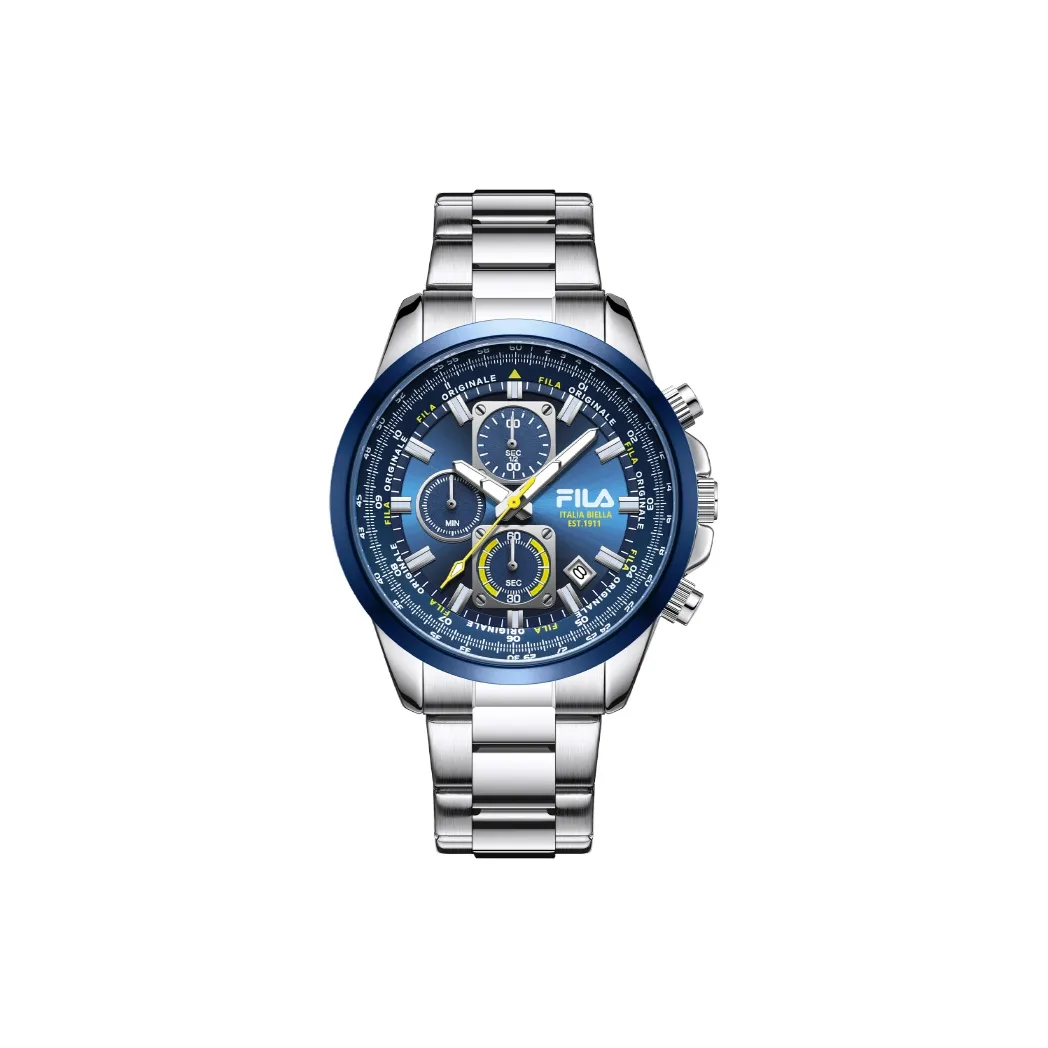 FILA Кварцевый механизм стальной ремешок синий циферблат мужские часы