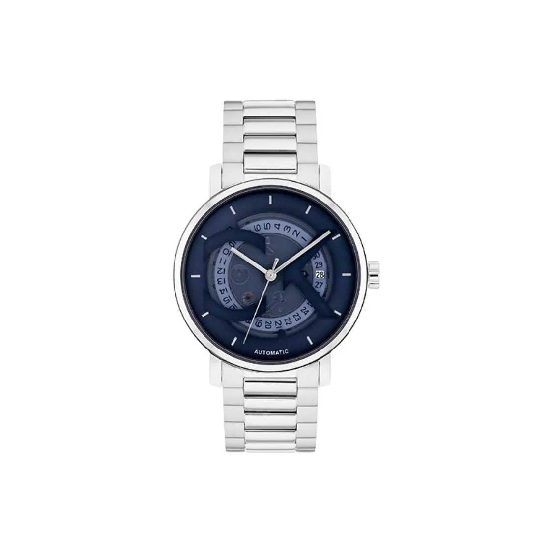 calvin Trainers KLEIN Wrist Watch Automatic Mechanical Movement Steel Strap 40mm Blue Dial Men's Watches