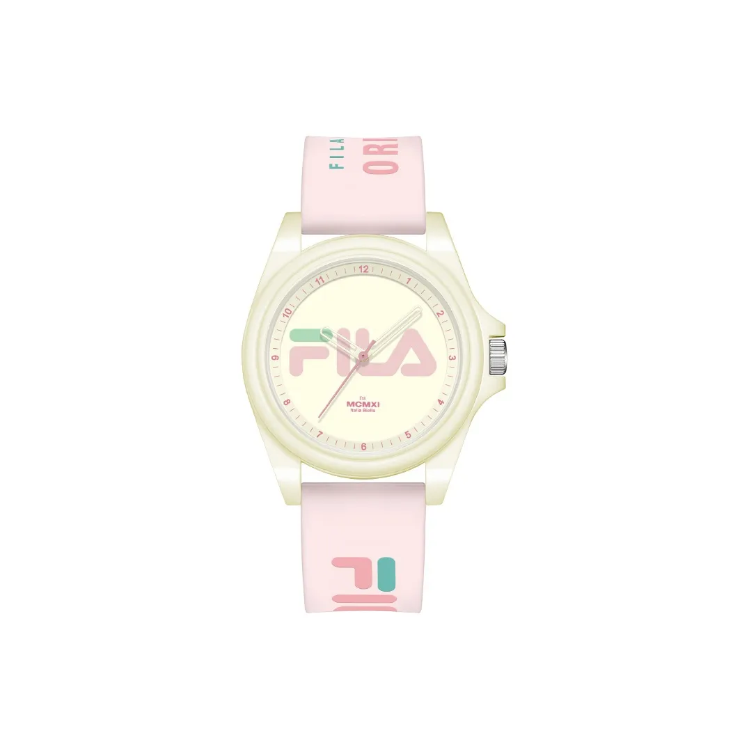 FILA Наручные часы Кварцевый механизм Силиконовый ремешок Белый циферблат Женские часы