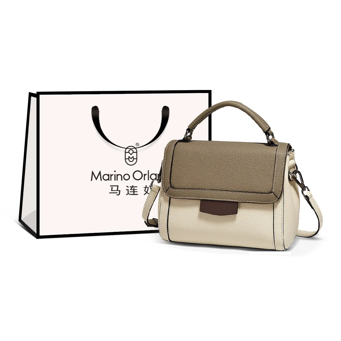 MARINO ORLANDI Сумка через плечо из коровьей кожи с синтетической кожей средний размер женская многоцветная