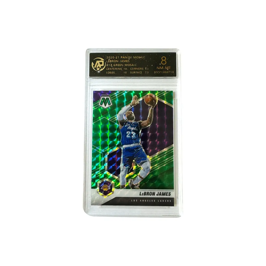 PANINI LeBron James Lakers Mosaic Green Maixike Fold Refringence Basketball Card 8 Points Graded Cards 1 Pc