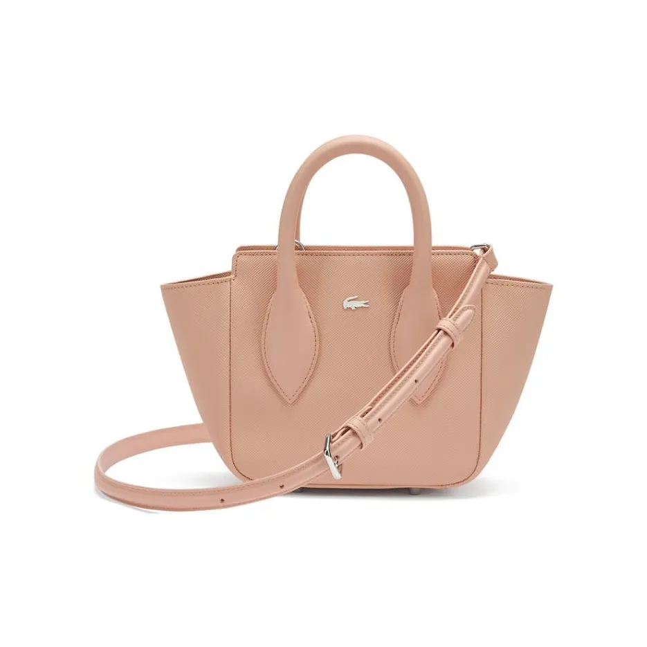 Сумка через плечо из ПВХ маленькая женская розовая с одним плечевым ремнем